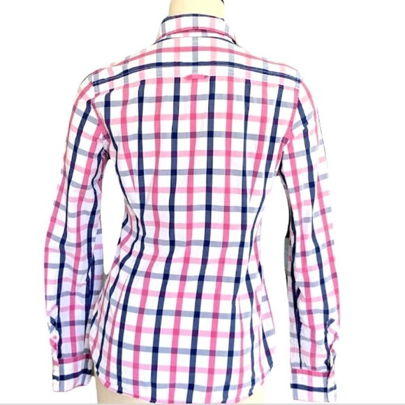 American Eagle Outfitters Sz 6 Plaid 100% Cotton Button Front Shirt 194K - Picture 4 of 6